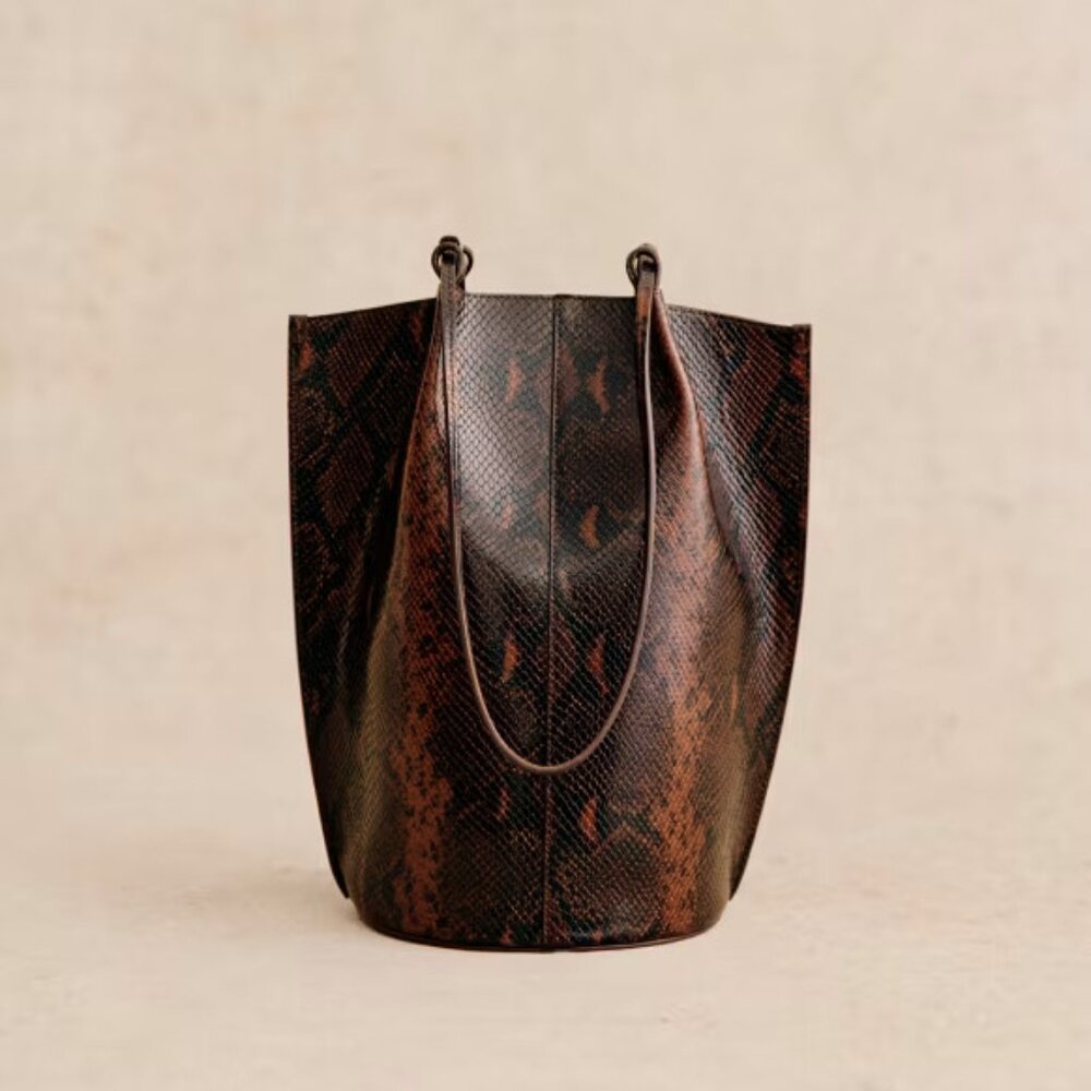 Sezane - Romie Bag - Brown Python Print